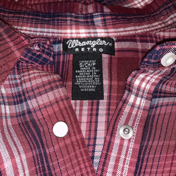 WRANGLER RETRO Plaid Classic Shirt WESTERNCORE, White Snap Buttons, Sz. Small - Picture 2 of 13